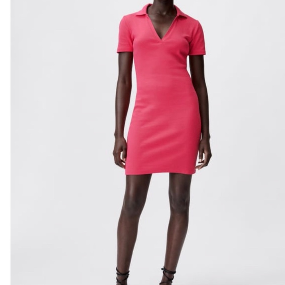 ZARA RIBBED POLO DRESS